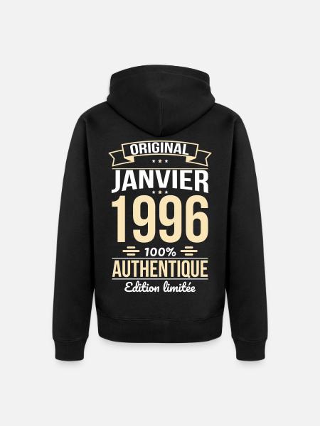 30th Anniversary - Original - January 1996 - Unisex Premium Organic Zip Hoodie - black