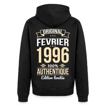 30th Anniversary - Original - February 1996 - Unisex Premium Organic Zip Hoodie - black - Back - Nico (187cm)