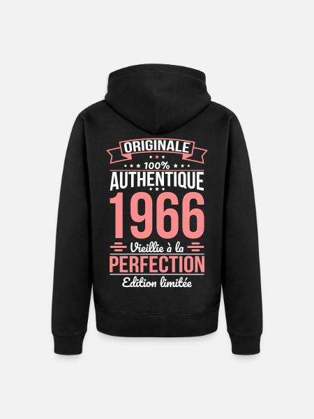 1966 – Perfekt gereift – Limitierte Auflage - Unisex Premium Bio Zip Hoodie - Schwarz