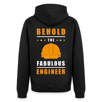 Voici l’ingénieur fabuleux - Veste à capuche bio Premium Unisexe - noir - Dos - Nico (187cm)