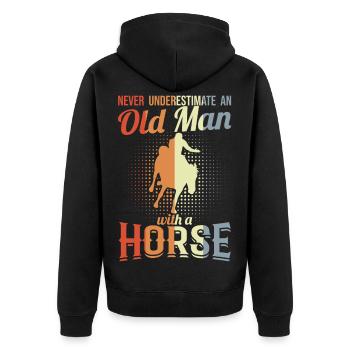 Grand-père cavalier - Veste à capuche bio Premium Unisexe - noir - Dos - Nico (187cm)