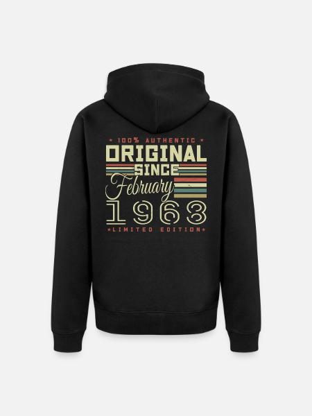 Großartig seit Februar 1968 - Unisex Premium Bio Zip Hoodie - Schwarz