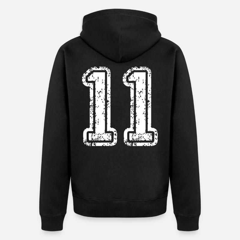 11 - Unisex Premium Bio Zip Hoodie - Schwarz