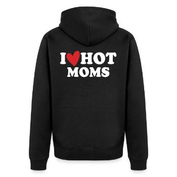 Ich heiße Mütter - Unisex Premium Bio Zip Hoodie - Schwarz - Hinten - Nico (187cm)