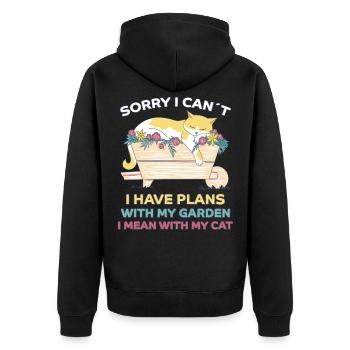 Chats Fleurs de jardin Drôle Dire Cadeau de chat - Veste à capuche bio Premium Unisexe - noir - Dos - Nico (187cm)