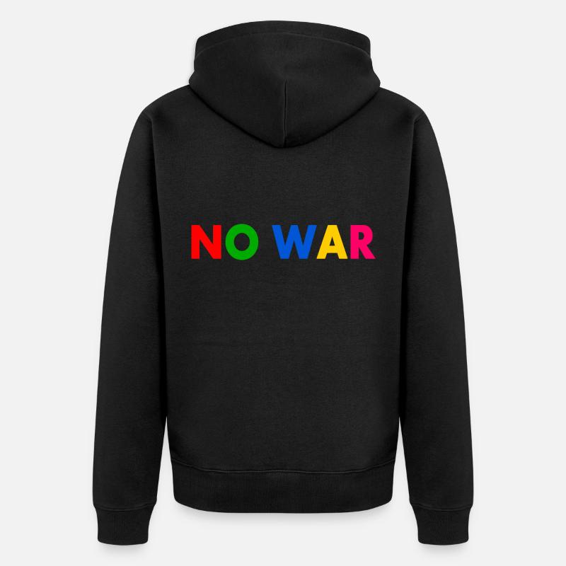 No war - Unisex Premium Bio Zip Hoodie - Schwarz