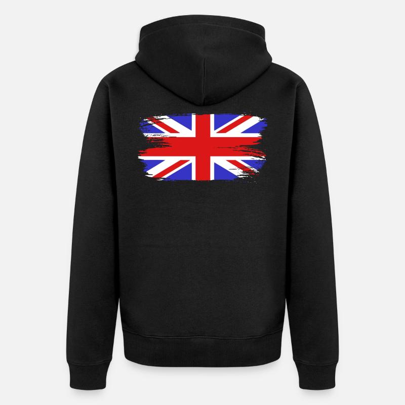 Flag England GB Royaume-Uni - Veste à capuche bio Premium Unisexe - noir