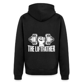 Powerlifting Bodybuilder The Liftfather Gym Gift - Unisex Premium Organic Zip Hoodie - black - Back - Nico (187cm)