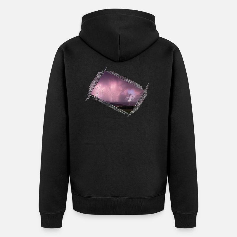 Gewitter - Unisex Premium Bio Zip Hoodie - Schwarz