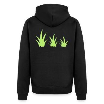 Gras Grasbüschel Vorlage Dekoration Clipart Design - Unisex Premium Bio Zip Hoodie - Schwarz - Hinten - Nico (187cm)