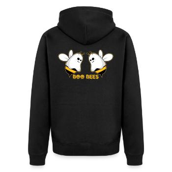 Boo Bees - Unisex Premium Organic Zip Hoodie - black - Back - Nico (187cm)