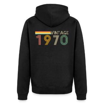 Millésime 1970 - Veste à capuche bio Premium Unisexe - noir - Dos - Nico (187cm)