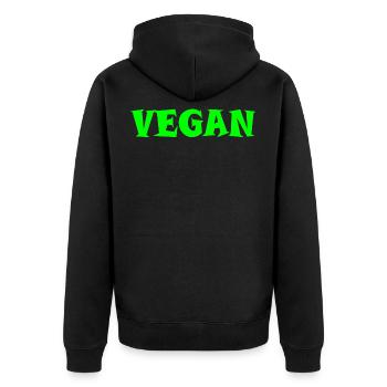 végétalien - Veste à capuche bio Premium Unisexe - noir - Dos - Nico (187cm)