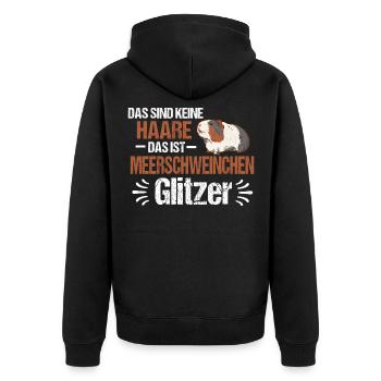 Meerschweinchen Haustiere Meerschwein - Unisex Premium Bio Zip Hoodie - Schwarz - Hinten - Nico (187cm)