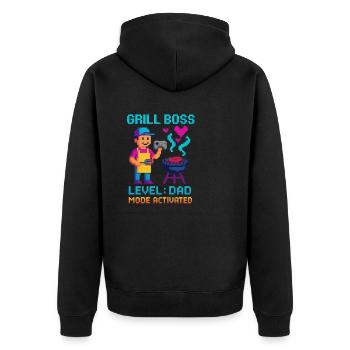 Grill Dad Mode Activé Grilling Father Gaming - Veste à capuche bio Premium Unisexe - noir - Dos - Nico (187cm)