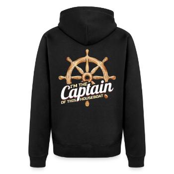 Je suis le capitaine de cette péniche Hausboot Kapitän - Veste à capuche bio Premium Unisexe - noir - Dos - Nico (187cm)
