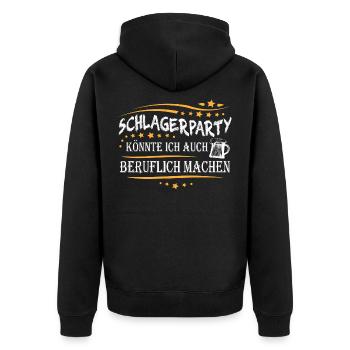 Schlagerparty Schlager Volksmusik Feiern Party - Unisex Premium Bio Zip Hoodie - Schwarz - Hinten - Nico (187cm)