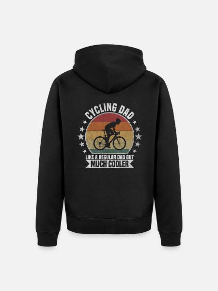 Cycling dad - Unisex Premium Organic Zip Hoodie - black