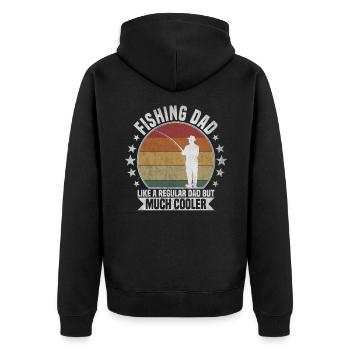 Fishing Dad - Unisex Premium Bio Zip Hoodie - Schwarz - Hinten - Nico (187cm)