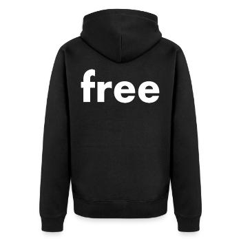 Free - Unisex Premium Bio Zip Hoodie - Schwarz - Hinten - Nico (187cm)