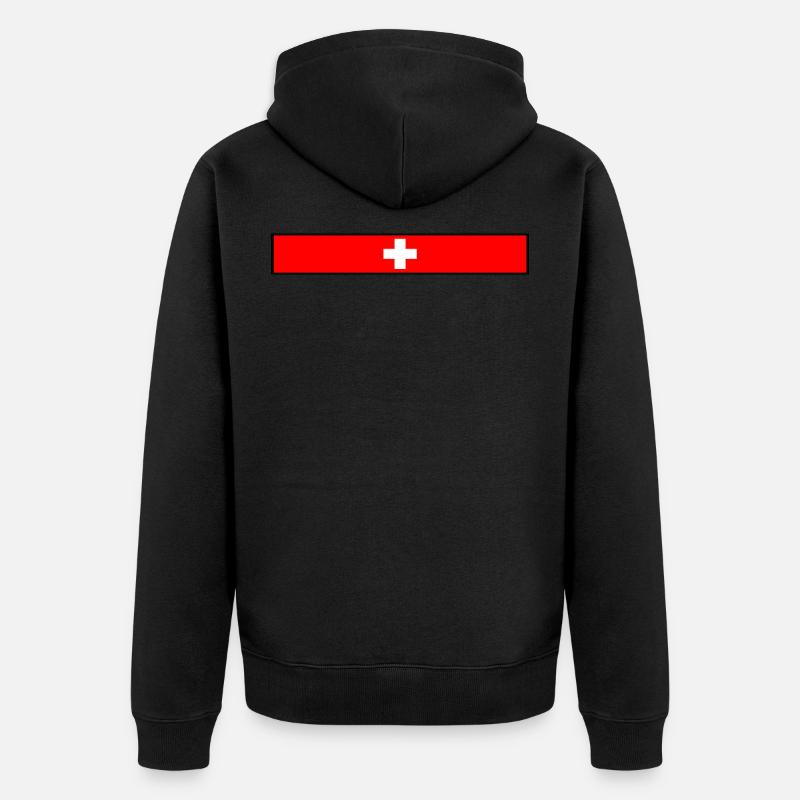 Drapeau suisse - Veste à capuche bio Premium Unisexe - noir