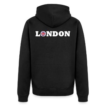 Londres - Veste à capuche bio Premium Unisexe - noir - Dos - Nico (187cm)