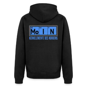 Moin Core Elements of the North Gift North German - Unisex Premium Organic Zip Hoodie - black - Back - Nico (187cm)
