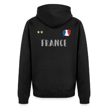 Maillot de foot France du coeur - Veste à capuche bio Premium Unisexe - noir - Dos - Nico (187cm)