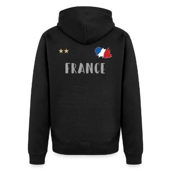 France Football Maillot drapeau français - Veste à capuche bio Premium Unisexe - noir - Dos - Nico (187cm)