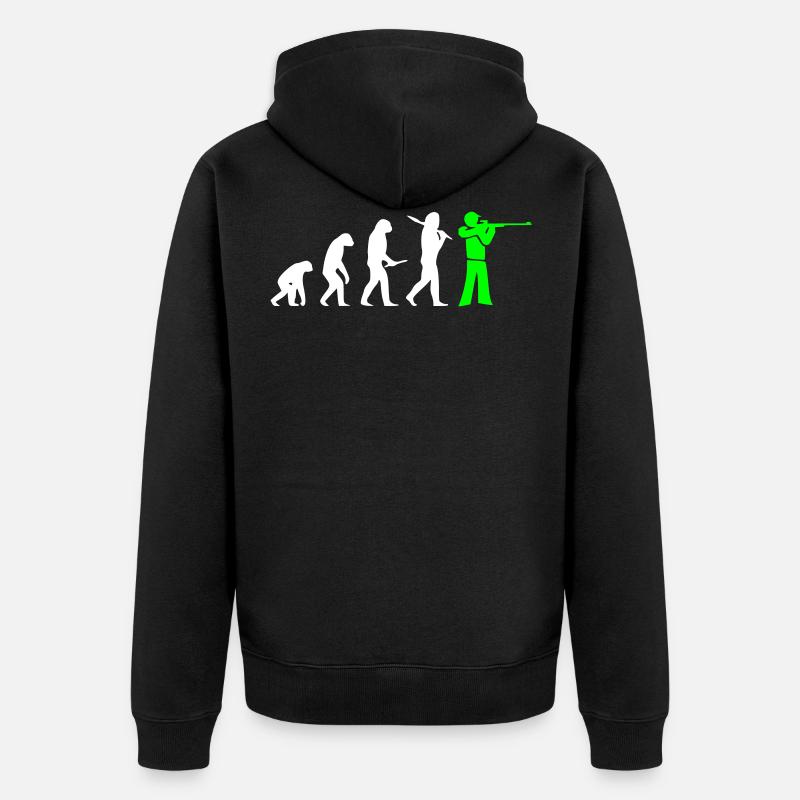 Evolution Schieße Light Stehend - Unisex Premium Bio Zip Hoodie - Schwarz