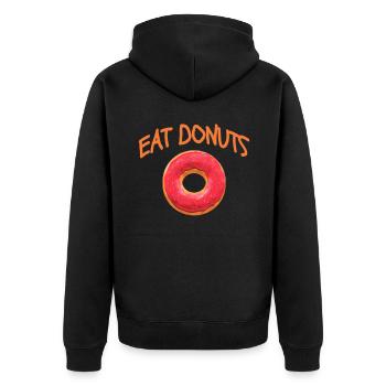 eat donuts - Unisex Premium Organic Zip Hoodie - black - Back - Nico (187cm)