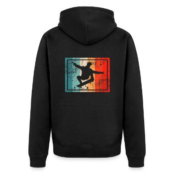 Skate Rétro - Veste à capuche bio Premium Unisexe - noir - Dos - Nico (187cm)