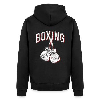 Boxe - Veste à capuche bio Premium Unisexe - noir - Dos - Nico (187cm)
