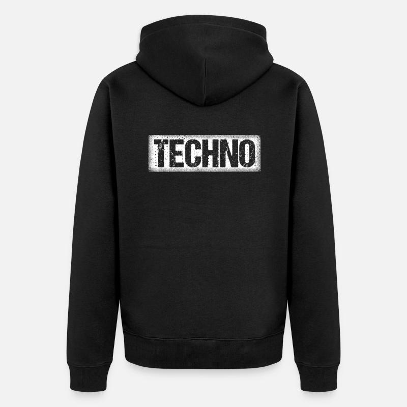 Techno - Veste à capuche bio Premium Unisexe - noir