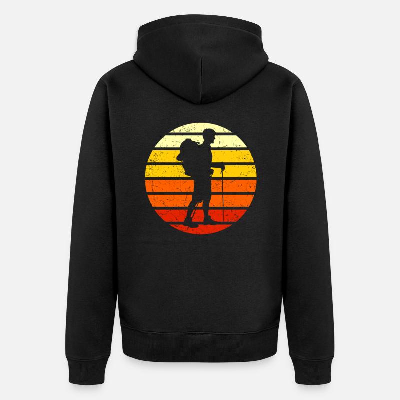 Silhouette rétro Wanderer - Veste à capuche bio Premium Unisexe - noir