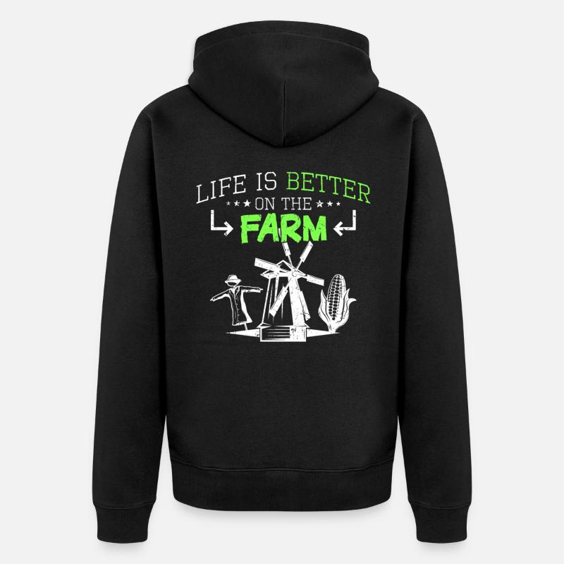 Farm Farm Dicton - Veste à capuche bio Premium Unisexe - noir