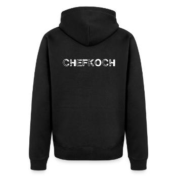 Chefkoch - Unisex Premium Bio Zip Hoodie - Schwarz - Hinten - Nico (187cm)