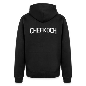 Chefkoch - Unisex Premium Bio Zip Hoodie - Schwarz - Hinten - Nico (187cm)