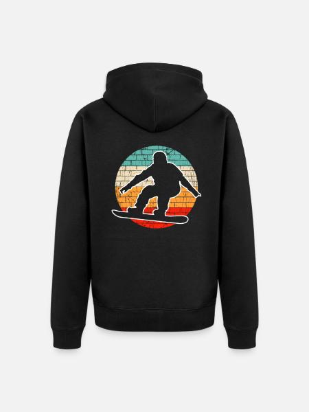 Snowboarding Retro - Unisex Premium Organic Zip Hoodie - black