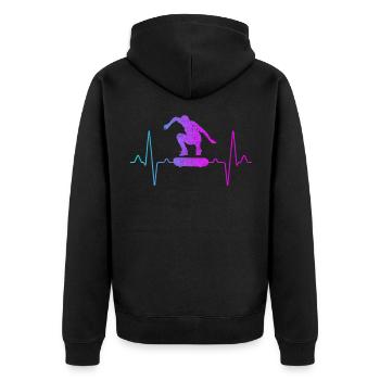 Skater Skate Heartbeat - Veste à capuche bio Premium Unisexe - noir - Dos - Nico (187cm)