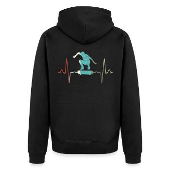 Skater Skate Heartbeat - Veste à capuche bio Premium Unisexe - noir - Dos - Nico (187cm)