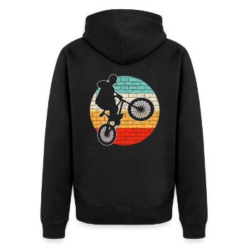 BMX rétro - Veste à capuche bio Premium Unisexe - noir - Dos - Nico (187cm)