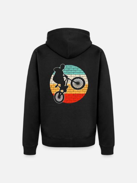 BMX retro - Unisex Premium Organic Zip Hoodie - black