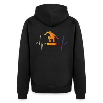 Skater Skate Heartbeat - Veste à capuche bio Premium Unisexe - noir - Dos - Nico (187cm)