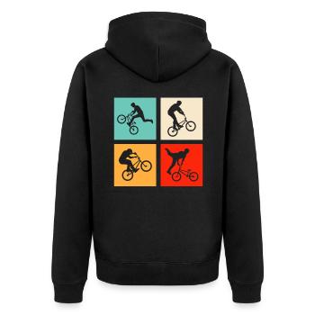 BMX Rétro - Veste à capuche bio Premium Unisexe - noir - Dos - Nico (187cm)