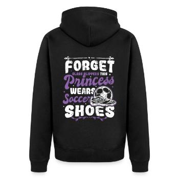 La princesse porte des chaussures de football pour femmes - Veste à capuche bio Premium Unisexe - noir - Dos - Nico (187cm)