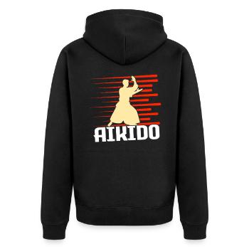 Arts Martiaux d’Aïkido - Veste à capuche bio Premium Unisexe - noir - Dos - Nico (187cm)