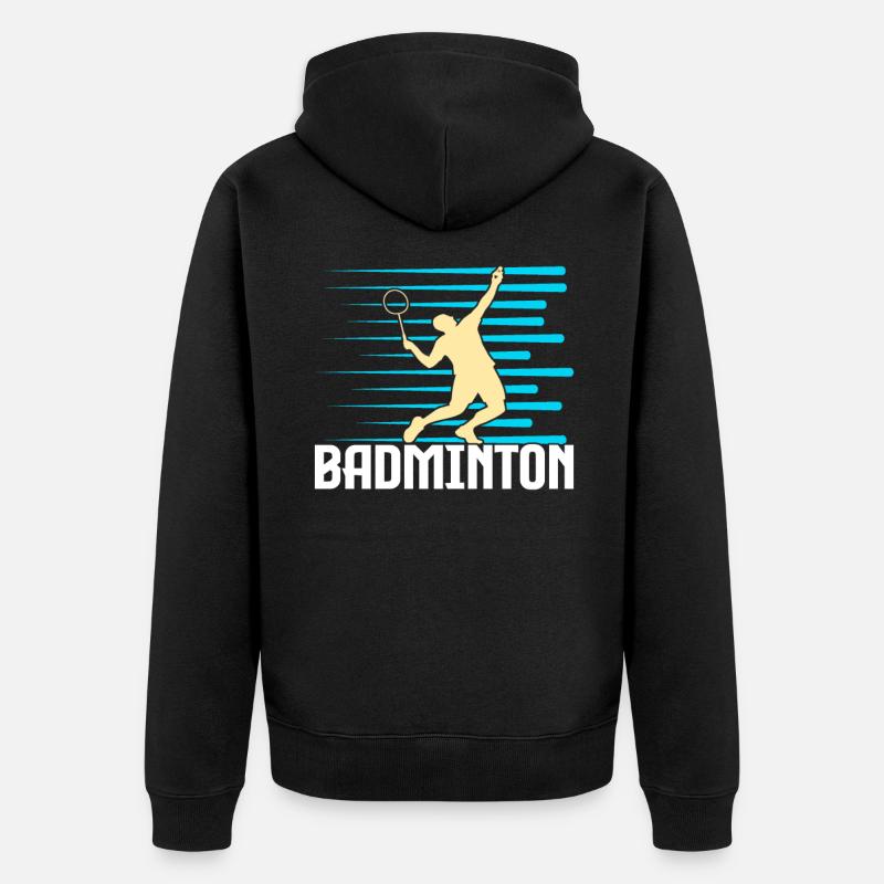 Badminton - Unisex Premium Bio Zip Hoodie - Schwarz