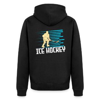 Hockey sur glace - Veste à capuche bio Premium Unisexe - noir - Dos - Nico (187cm)