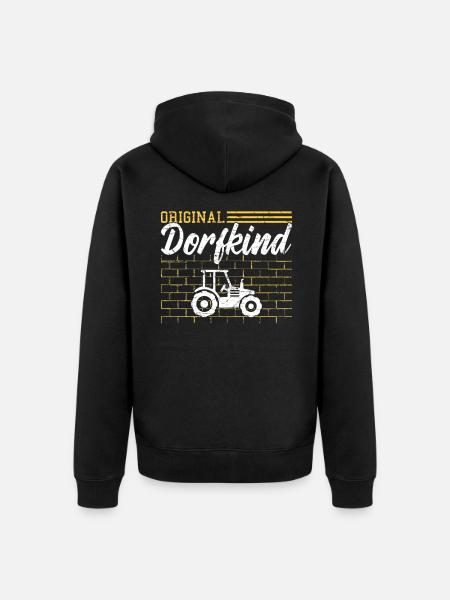 Original Dorfkind - Unisex Premium Bio Zip Hoodie - Schwarz
